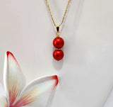 Double Red Premium Swarovski Pearl Set