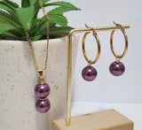 Double Purple Premium Swarovski Pearls Set