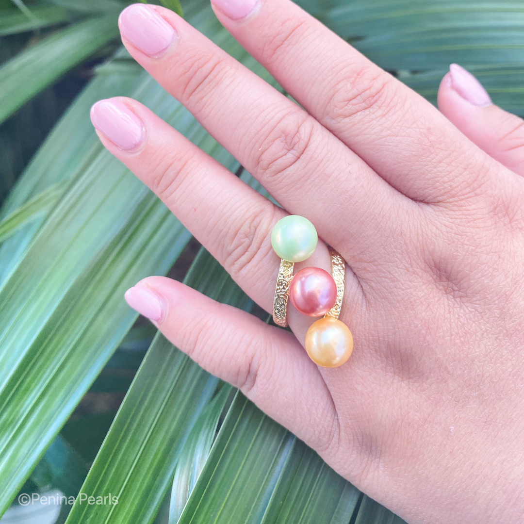MAHINA 3 PEARL RING