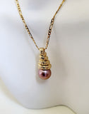 Tarina - Champagne Coloured - Natural Edison Pearl Pendant Necklace