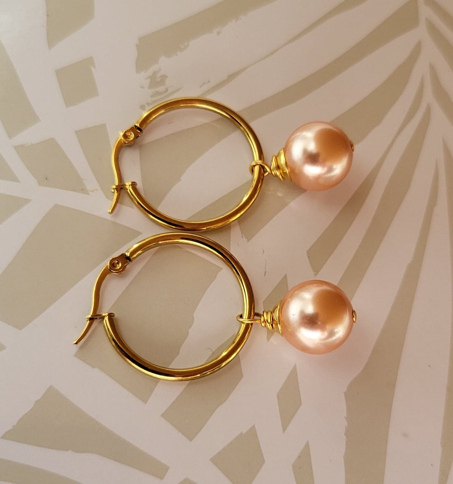 Sierra Irridiscent Gold - Premium Swarovski Pearl Earrings