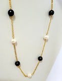 MENITA- (10-12mm) Tahitian Pearls mixed with White Freshwater Pearls Necklace