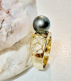 HIVA-MAI - Hawaiian Plumeria: Authentic Tahitian Pearl Ring