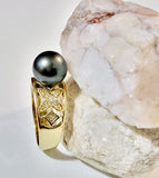 HIVA-MAI - Hawaiian Plumeria: Authentic Tahitian Pearl Ring