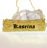 Decorative Horizontal Personalised Name Pendant Necklace