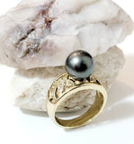 HIVA-MAI - Hawaiian Plumeria: Authentic Tahitian Pearl Ring