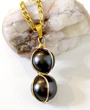 DVITA - DUAL CAGED DESIGN TAHITIAN PEARL NECKLACE - 14K GF