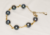 LEII - NATURAL BAROQUE BLUE-PEACOCK TONE PEARL BRACELET