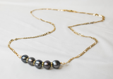 MARYA - NATURAL PEACOCK TONED PEARL NECKLACE (GOLDFILLED)