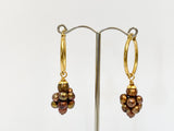 Natural Freshwater Bronze Grape Pearl Earrings