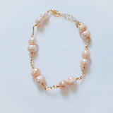 LADY PINK -Natural Baroque Pink Freshwater Pearl Bracelet