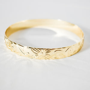 SINALEI - Brand New Island Style Tribal Pattern Gold-Filled Bangle