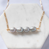 KALANI - Inspired Premium Silver Grey Natural Freshwater Pearl Set