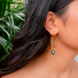 HINA Big Hoops - Black Tahitian Pearl Earrings