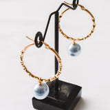 CECELIA EARRINGS - Swarovski Pearl Earrings Hammered - Multicolour Variety