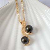 NAOMI - Duo Black Tahitian Pearl Necklace