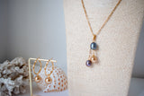 LORETTA PEARL SET - Natural Blue Tone x Swarovski Pearl Set