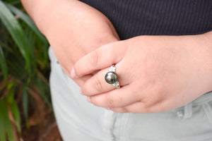 NAVAEH - Tahitian Pearl With 925 DUO SILVER Ring