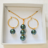 NORA SETS - MULTICOLOUR VARIETY - Triple Swarovski Premium Pearl Sets - 14k Goldfilled