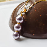 LUNA - Lavender Glass Swarovski Pearl Necklace - 14k Goldfilled