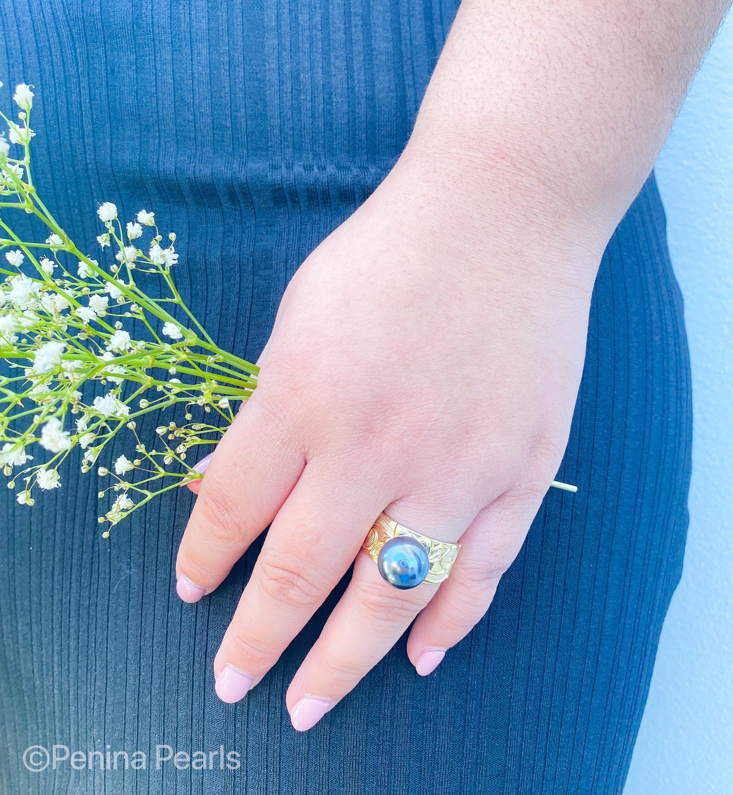 ROSA RINGS - MULTICOLOUR VARIETY - Hawaiian Engraving Premium Shell Pearl Ring