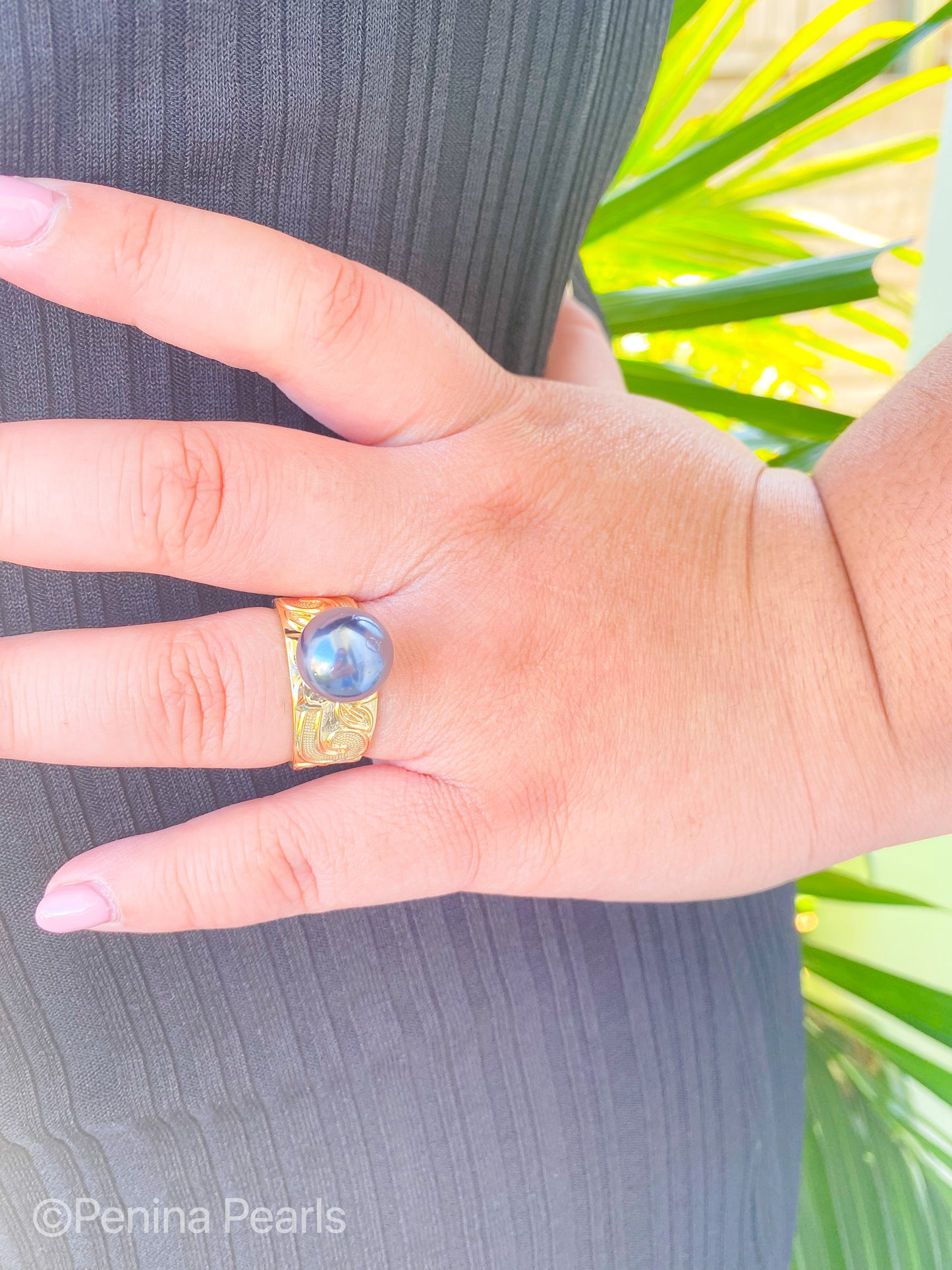 ROSA RINGS - MULTICOLOUR VARIETY - Hawaiian Engraving Premium Shell Pearl Ring
