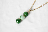 SAGE #3 GREEN GEMSTONE SET - GOLDFILLED