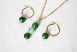 SAGE #3 GREEN GEMSTONE SET - GOLDFILLED