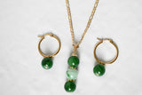 SAGE #3 GREEN GEMSTONE SET - GOLDFILLED