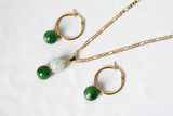 SAGE #4 GREEN GEMSTONE SET - GOLDFILLED