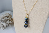 SARAINA - Natural Lustrous Black FW Pearl Set With 14K GOLDFILLED