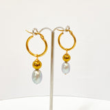 LUNA - Natural Grey Freshwater Pearl Earrings