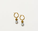 LUNA - Natural Grey Freshwater Pearl Earrings