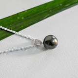 SINGLE DROP TAHITIAN PENDANT (13MM) NECKLACE - 925 Sterling Silver