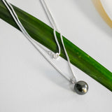 SINGLE DROP TAHITIAN PENDANT (13MM) NECKLACE - 925 Sterling Silver