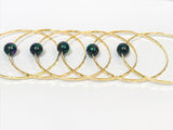 Genuine Single Tahitian Black Tone Pearl Hammered Style Hamilton Gold Bangle