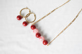 SOLANA - RED GEMSTONE HORIZ SET - (GOLDFILLED)