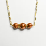 DELLA - SUNSET COPPER SWAROVSKI PEARL SET - 14K GF