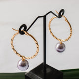 CECELIA EARRINGS - Swarovski Pearl Earrings Hammered - Multicolour Variety