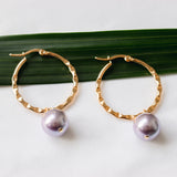 CECELIA EARRINGS - Swarovski Pearl Earrings Hammered - Multicolour Variety