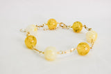 KALI - YELLOW GEMSTONE GOLDFILLED BRACELET