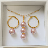 NORA SETS - MULTICOLOUR VARIETY - Triple Swarovski Premium Pearl Sets - 14k Goldfilled