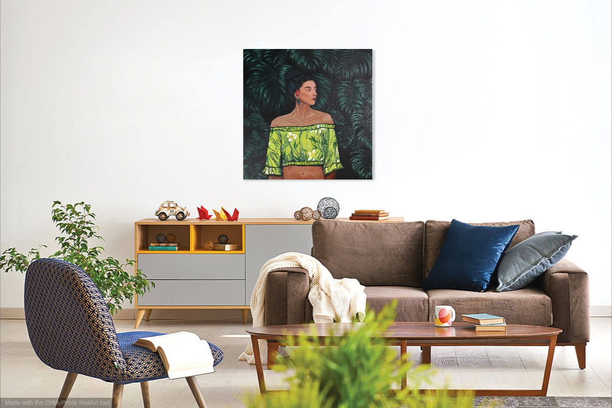 Tiana - Tropical Original Acrylic on Canvas Painting (61cm x 61cm)
